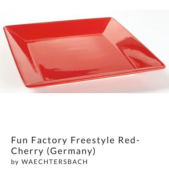 WAECHTERSBACH | Dining | Waechtersbach Square Dinner Plate  Waechtersbach Square Dinner Plate ***. Set of 2 **** Gently Used *** Red Cherry